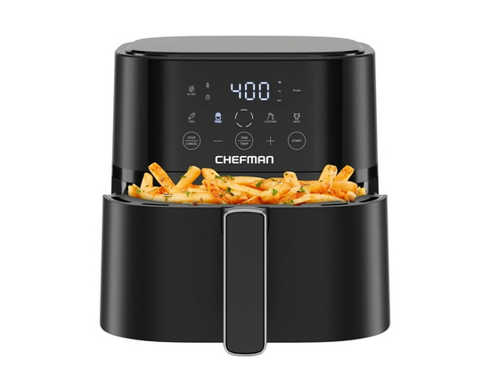 Chefman 4L (4 Qt) Friteuse à air digitale compacte avec Hi-Fry & Rappel des secousses - Noir, Nouveau