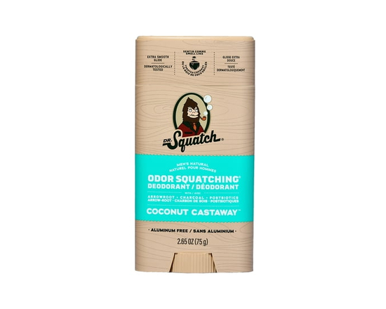 Dr. Squatch Natural Men's Deodorant - Odor-Squatching Aluminum Free - Coconut Castaway (2.65 oz) - 2.65 oz