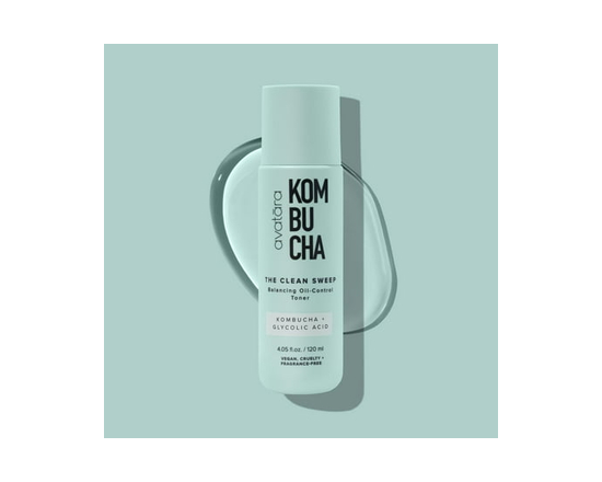Avatara Kombucha The Clean Sweep – Tonique Glycolique Visage avec Hamamélis & Bakuchiol, Exfoliant & Purifiant 120 ml - 120