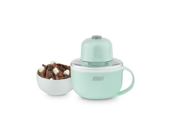 Dash My Mug Ice Cream Maker, Half Pint, Multi-Purpose Soft Serve Ice Cream Machine, Built-In Ingredient Chute, Easy to Clean and Store, Aqua