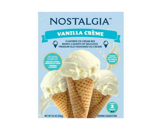 Nostalgia 2-Quart Premium Ice Cream Mix, Vanilla (Single pack) - 2 qt