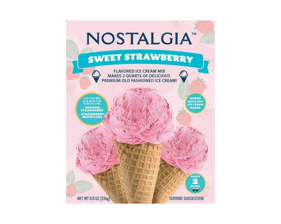 Nostalgia 2-Quart Premium Ice Cream Mix, Strawberry (1 Pack) - 1 lbs