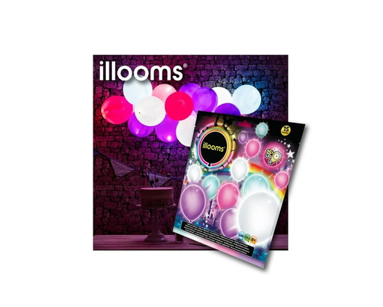 Ballons illuminés illooms à DEL en rose, violet, blanc et bleu