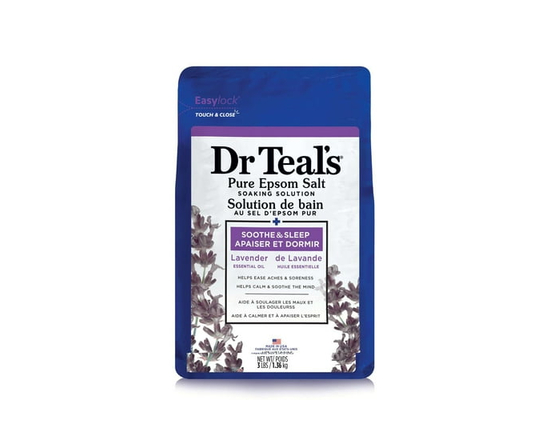 Dr Teal’s Salt Soak with Pure Epsom Salt, Soothe & Sleep with Lavender, 1.36kg - 3 lbs