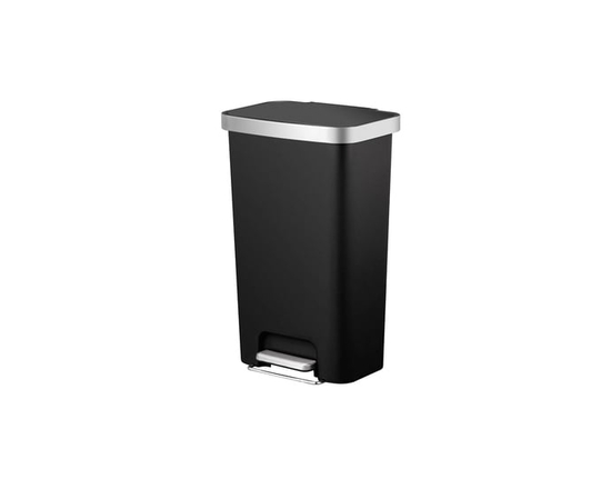 Better Homes & Gardens Kitchen Trash Can, 45l Plastic Step Garbage Bin with Soft Close Lid, Black
