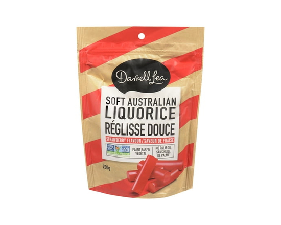 Darrell Lea Strawberry Licorice 200g Bags, Soft, chewy and high quality Australian made - 200g