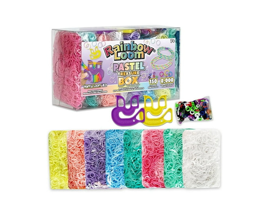 Boîte à trésor Rainbow Loom Pastel