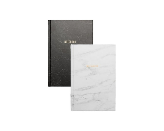 Carnet à couverture rigide Think Ink, motif marbre blanc – 5,75" x 8,5", 240 pages