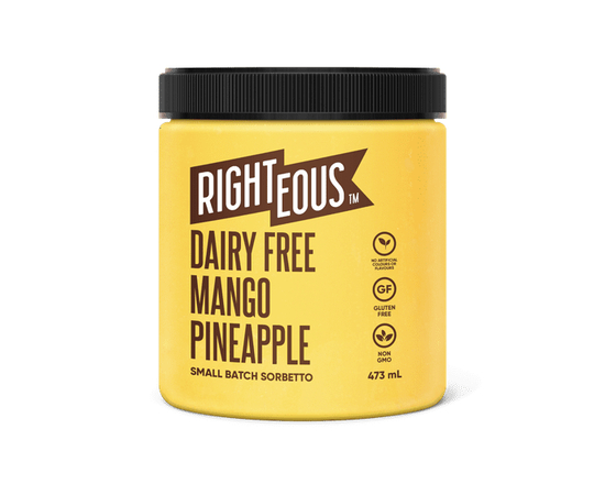 Righteous Gelato Dairy Free Mango Pineapple Sorbetto - 473ml
