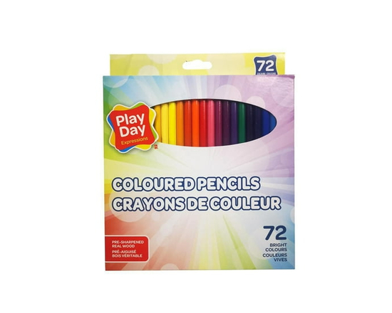 Play Day 72CT Colour Pencils in Window Paper Box