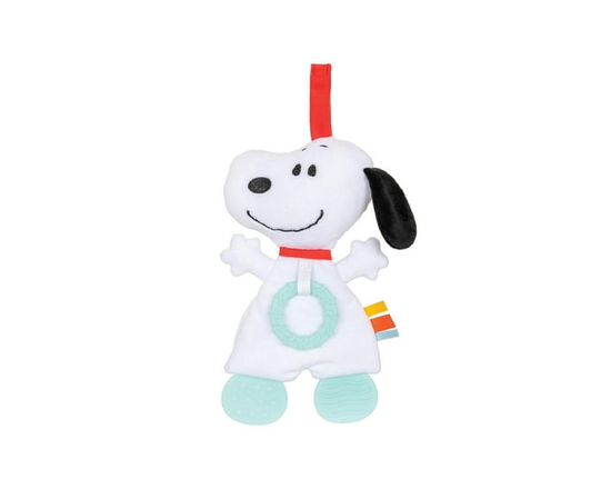 Kids Preferred Peanuts Snoopy Baby Sensory Toy Crinkle Blanket Stuffed Animal for Newborn Infants and Babies Teether Toys with Stroller Car Seat Loop