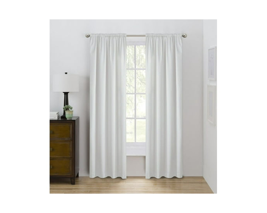 Eclipse Draft Stopper 63" Room Darkening Rod Pocket Window Curtains Panel - 63" (White)