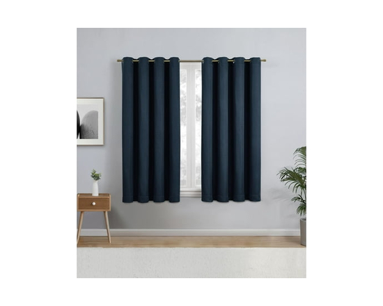 Eclipse Heath 63" Grommet Blackout Window Curtains Panel - 63" (Indigo)
