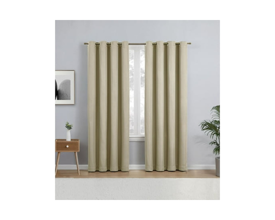 Eclipse Heath 63" Grommet Blackout Window Curtains Panel - 84" (Linen)