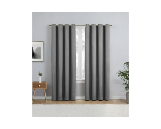 Eclipse Heath 63" Grommet Blackout Window Curtains Panel - 84" (Grey)