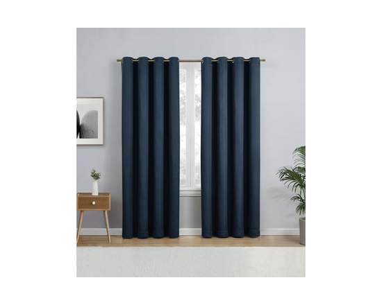 Eclipse Heath 63" Grommet Blackout Window Curtains Panel - 84" (Indigo)