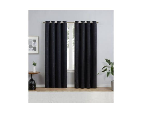 Eclipse Avery 63" Grommet Blackout Window Curtains Panel - 84" (Black)