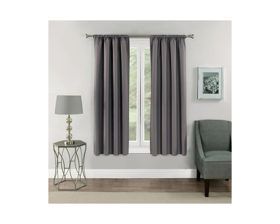Eclipse Samara 63" Rod Pocket Blackout Panel - 63" (Pewter)