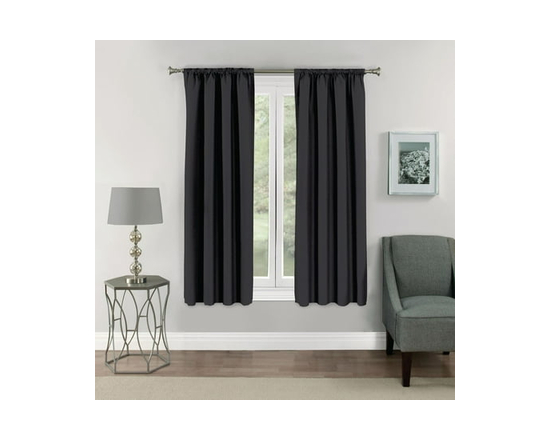 Eclipse Samara 63" Rod Pocket Blackout Panel - 63" (Black)