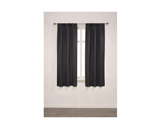 Mainstays Chambray Blackout 63" Window Panel Pair - 40in x 63in (Black)