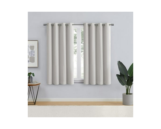 Eclipse Corte 63" Grommet Blackout Window Curtains Panel - 63 in (Artic White)