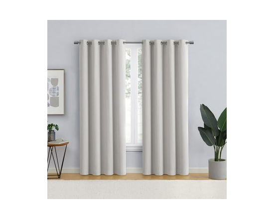 Eclipse Corte 63" Grommet Blackout Window Curtains Panel - 84" (Artic White)