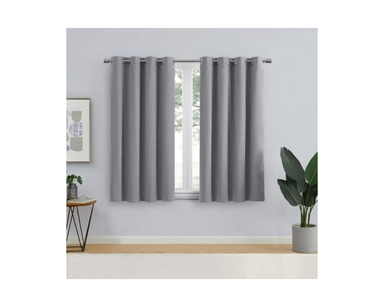 Eclipse Corte 63" Grommet Blackout Window Curtains Panel - 63 in (Soft Silver)