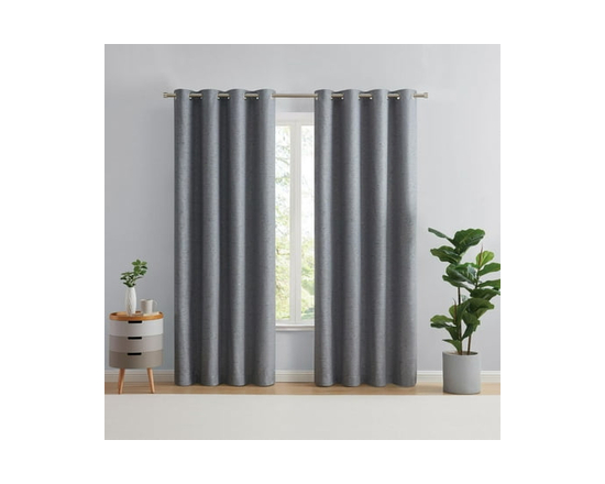 Eclipse Auden 63" Grommet Blackout Window Curtains Panel - 84" (Grey)