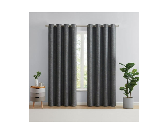 Eclipse Auden 63" Grommet Blackout Window Curtains Panel - 84" (Black)