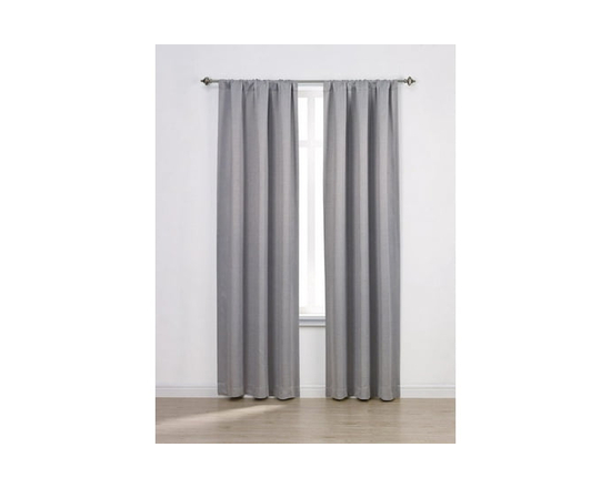 Mainstays Chambray Blackout 63" Window Curtains Panel Pair - 84" (Soft Silver)