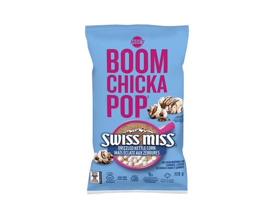 Angie's BOOMCHICKAPOP, Swiss Miss Drizzled Kettle Corn, Hot Cocoa Marshmallow Flavoured, Certified Gluten-Free, Non-GMO, No Artificial Colours, 128g, 