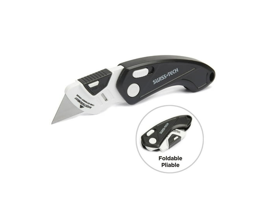 Couteau utilitaire pliant Swiss Tech, EDC pliable taille compacte, mécanisme de libération rapide