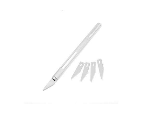 Swiss Tech Precision Hobby Knife with 4 Blades,Aluminum Handle