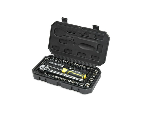 WorkPro Socket Set -54 Piece,Ratchet Handle,Screwdriver Bit Handle - Multiple