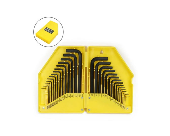 WorkPro Hex Key Set-30 Piece,Metric and SAE Sizes,Compact Case - Multiple
