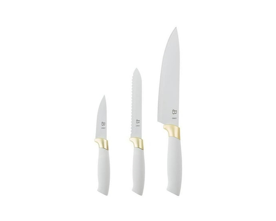 Beautiful 3-Piece Chef Set - White & Gold