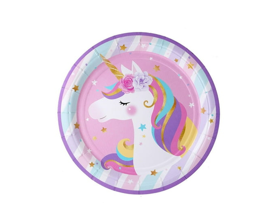 7" unicorn paper plates