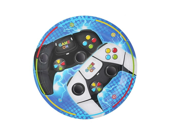 Game on 9" paper plates