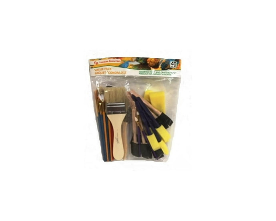 ASSORTED PAINT AND CRAFT BRUSHES 40 PCS