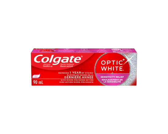 Colgate Optic White Sensitivity Relief Toothpaste, 90 mL - 90 mL