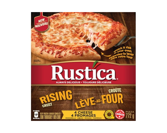 Rustica Rising Crust Pizza 4 Cheese 772 G Frozen, Rustica Rising Crust 4 Cheese Pizza - 772 g