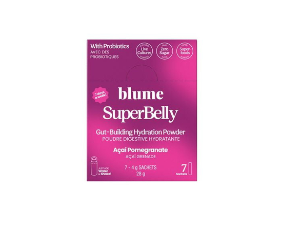BLUME Superbelly Gut Health-Building Hydration Powder with Pre/Probiotics & Electrolytes - Acai Pomegranate Flavoured