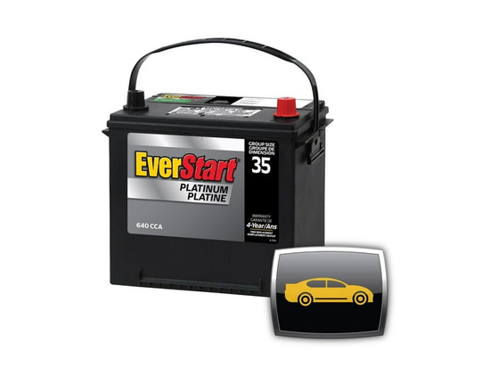 EverStart AUTO PLAT-MAXX-35N, 12 Volt, Car Battery, Group Size 35, 640 CCA