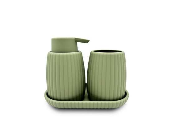 Mainstays 3-Piece Bathroom Accessory Set, White (Sage)