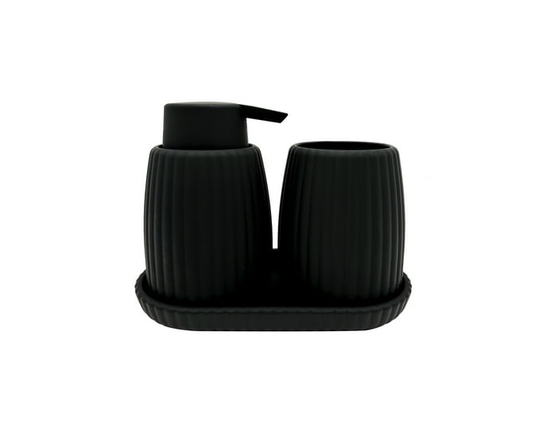Mainstays 3-Piece Bathroom Accessory Set, Pink (Black)
