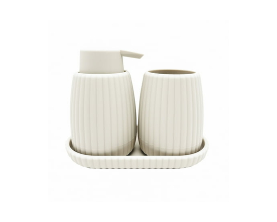 Mainstays 3-Piece Bathroom Accessory Set, White (White)