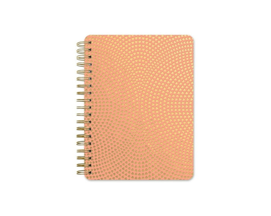Carnet de notes Think Ink Twin Wire Peach Mandala – 15,2 x 20,3 cm, 192 pages lignées. Idéal pour les adolescents et les adultes, à la maison, à l'éco