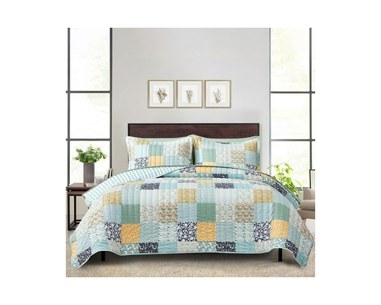 Mainstays All in One Lightweight Quilt Set and Sheet Set -7 Piece, King, Buffalo Check (Multi)
