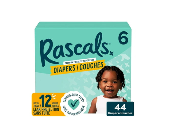 Couches Rascals Premium, Taille 5, 50 unités - Taille 6