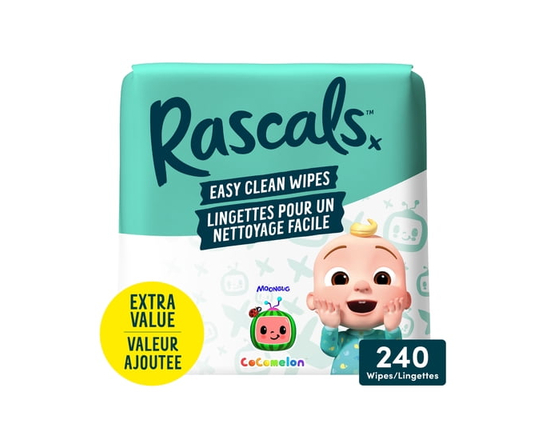 Rascals Easy Clean Baby Wipes, Carton, 1280 Count